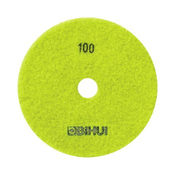 BIHUI bright lime green diamond polishing pad is 100 grit.