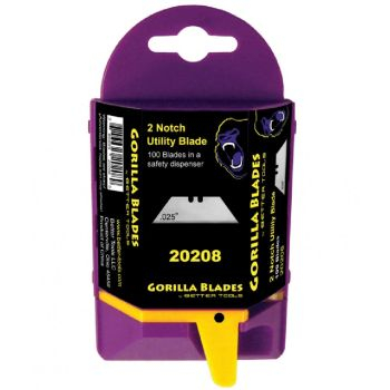 2-Notch Heavy-Duty Utility Blade in Safety Dispenser, 100/Dispenser
