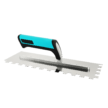 The square notches on this trowel are placed a half an inch apart.